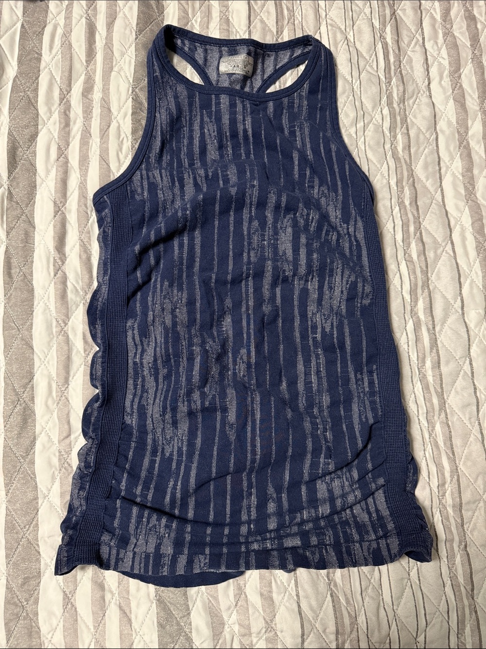 Athleta Navy Sheer Stripe Racerback Tank